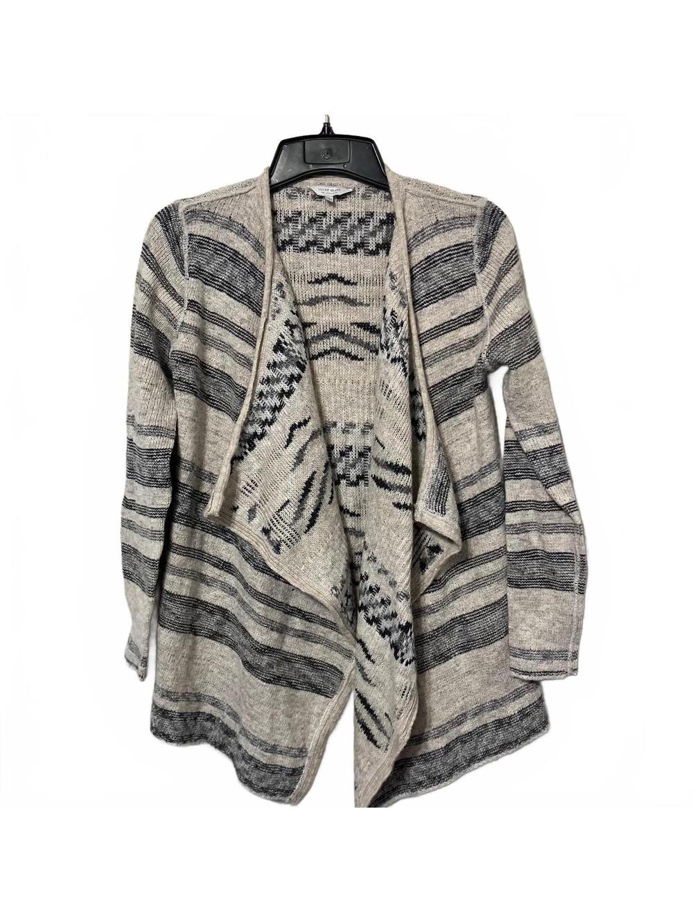 Lucky Brand Women's Cozy Boho Striped Open Front Drape Cardigan Sweater Medium